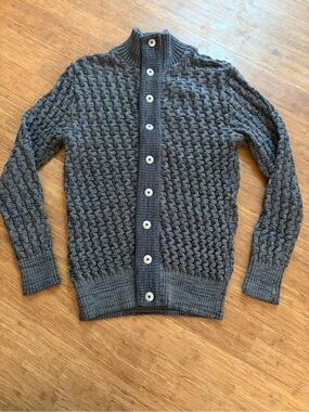 S.N.S. Herning - Stark Cardigan - XXL (fits trim) Blue Brown 100% wool fisherman